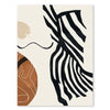 Nordic Beige & Black Geometric Floral Line Art Canvas Print