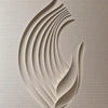 Abstract 3D Relief Beige Geometric Canvas Print – Wabi-Sabi Style