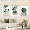 Sage Green Boho Abstract Canvas Prints – Set of 3