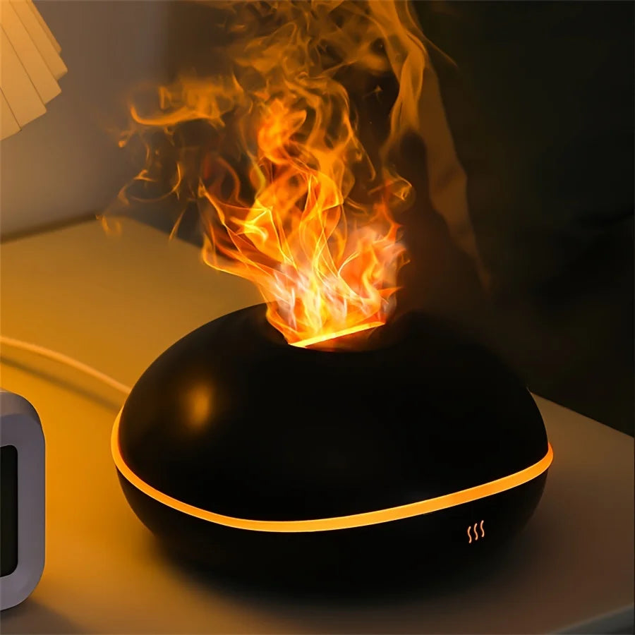 Flame Aroma Humidifier with Colorful LED Lighting