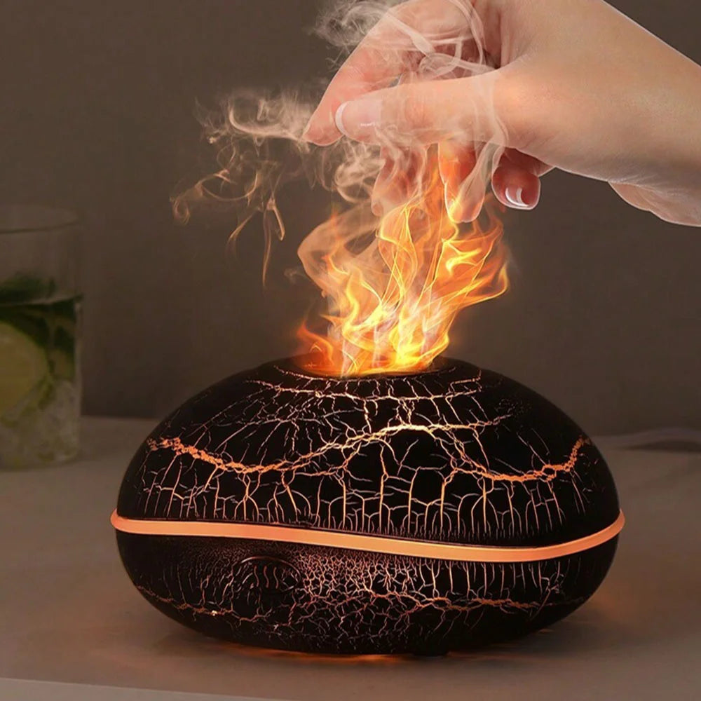 Flame Aroma Humidifier with Colorful LED Lighting
