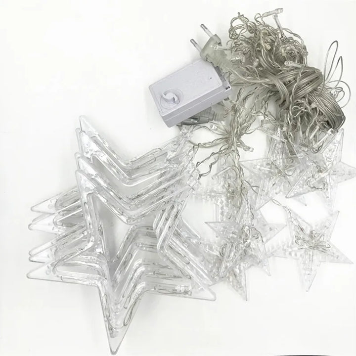 LED Star Garland String Lights – 2.5M, 138 LEDs, 8 Modes