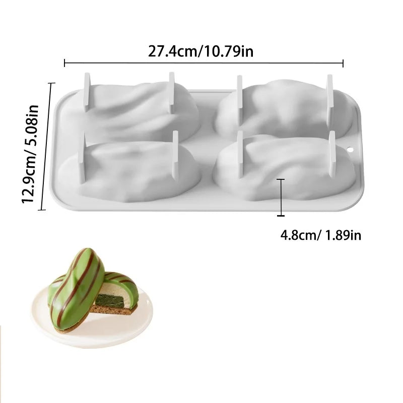 4 6 12-Cell Pistachios Design Silicone Chocolate Mold Food Grade Mousse Cake Mould Kitchen Bakeware Party Dessert Baking Tools