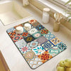 Mandala Print Diatomite Kitchen Drain Mat – Anti-Slip, Absorbent Countertop Pad