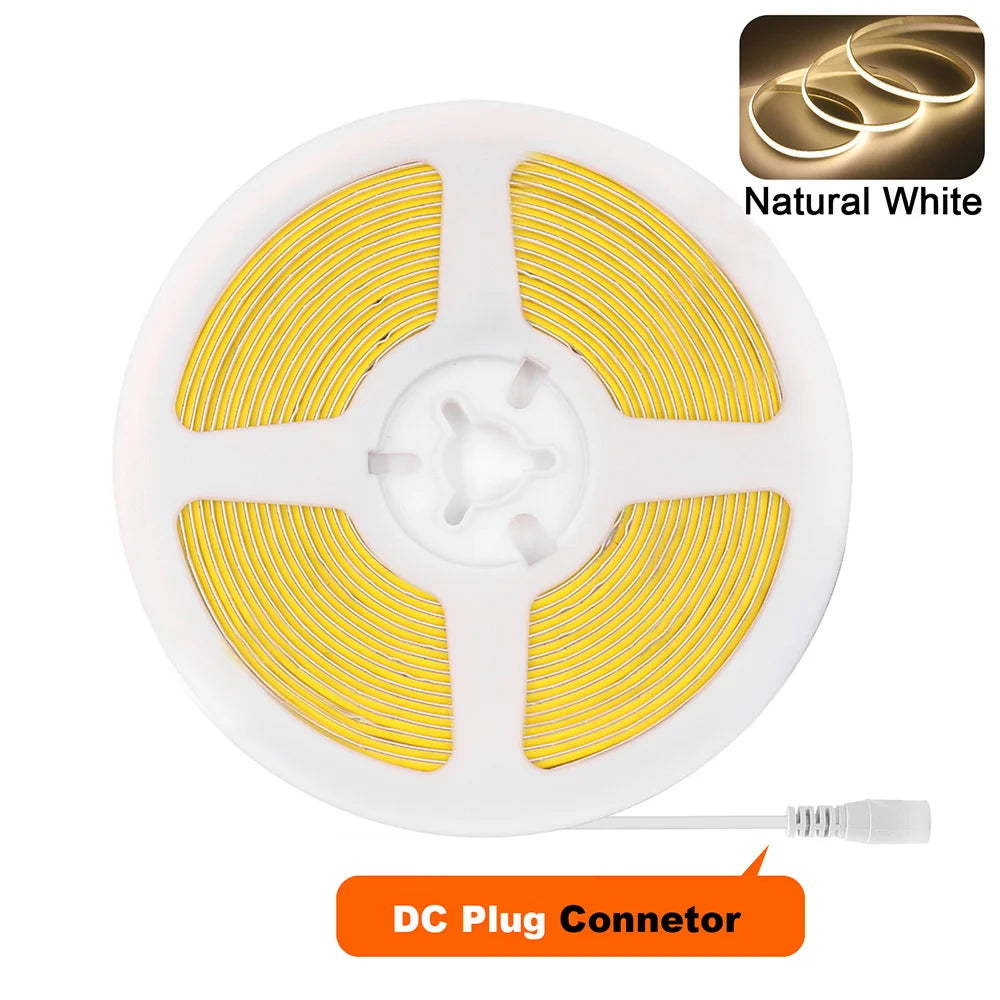 USB 5V COB LED Strip Light – 320 LEDs/m, Flexible Tape, 0.5–5m
