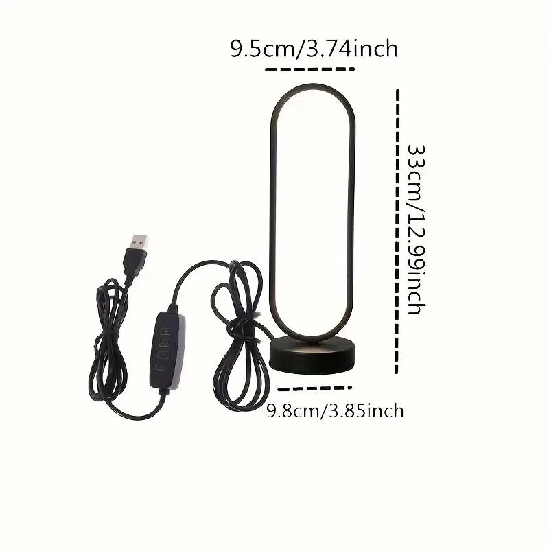 USB Dimmable Ring Table Lamp – LED Bedside Night Light