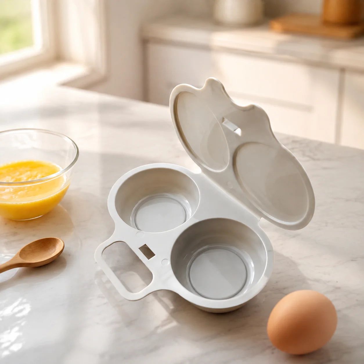 Egg Steamer Microwave Egg Cooker for Home Kitchen Dorm Office Meal Prep Food Grade PP Plastic Breakfast Mold Gray