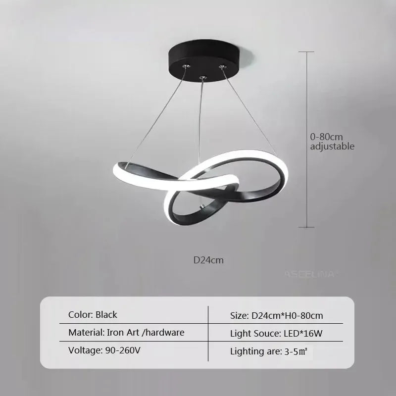 Modern LED Pendant Light – Irregular Streamlined Design