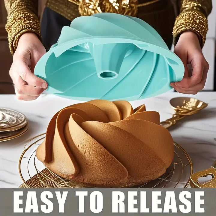 1pc Non-Stick Round Cake Pan, Easy Release Silicone Base for Cakes Bread, 180°C Heat-Resistant Baking Mold, Easy Clean