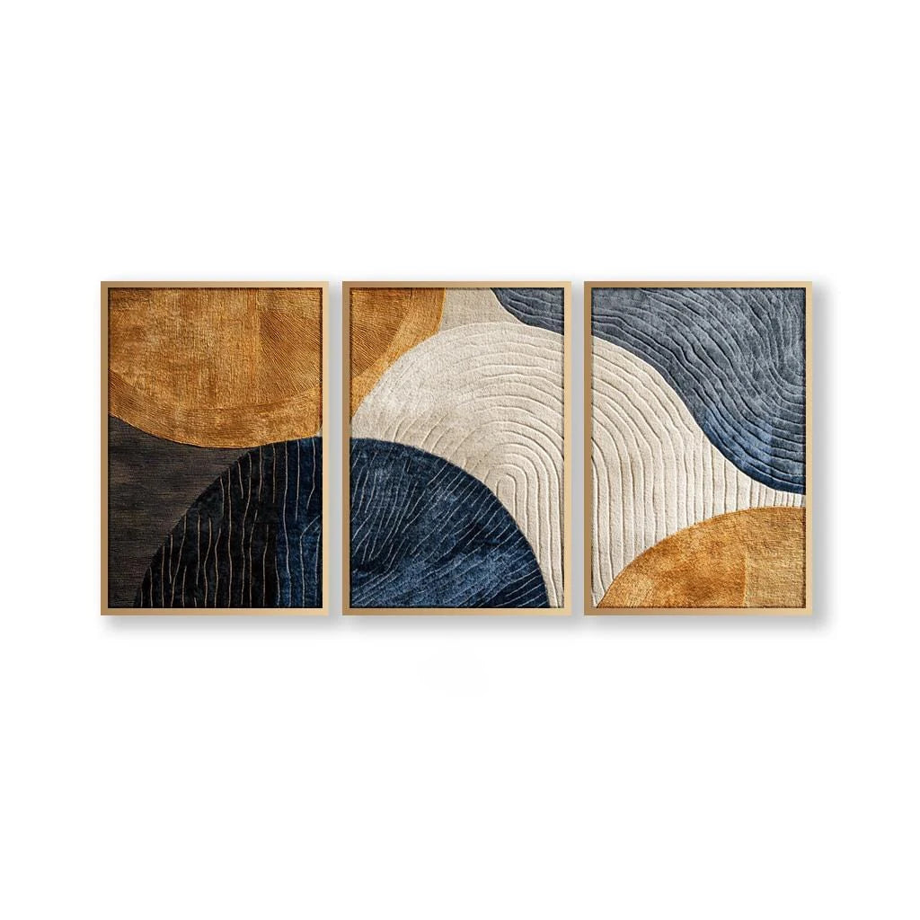 Japandi Triptych Nature Canvas Art Set – 3 Piece Abstract Wall Decor