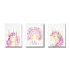Personalized Purple Unicorn Wall Art Poster – Girls Bedroom Decor