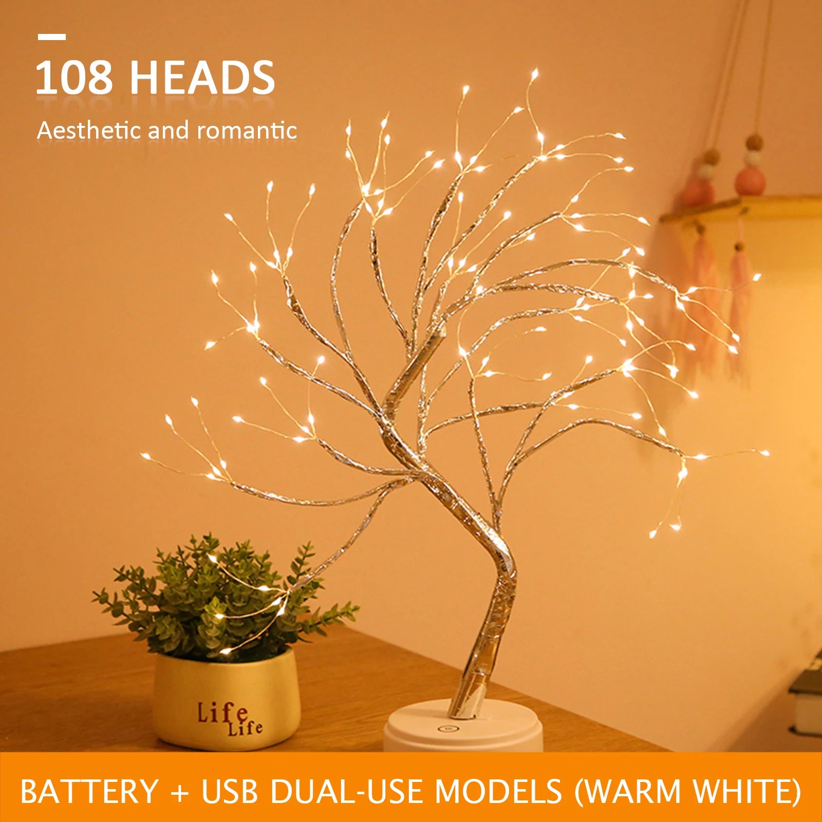 36 LED Ball Table Lamp Switch Christmas Tree Fairy Light Night Lights Home DIY Party Wedding Bedroom Christmas Decoration Gift