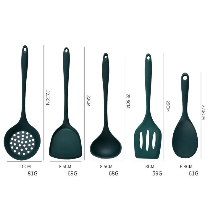 Food-Grade Silicone Kitchen Utensils Set – 5 Pcs, Heat Resistant, Non-Stick