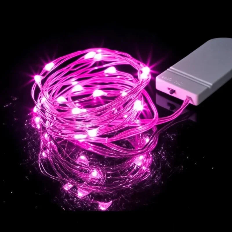 Battery-Operated Fairy String Lights – Waterproof Silver Wire