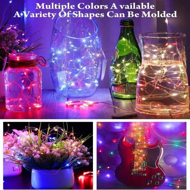 Battery-Operated Fairy String Lights – Waterproof Silver Wire
