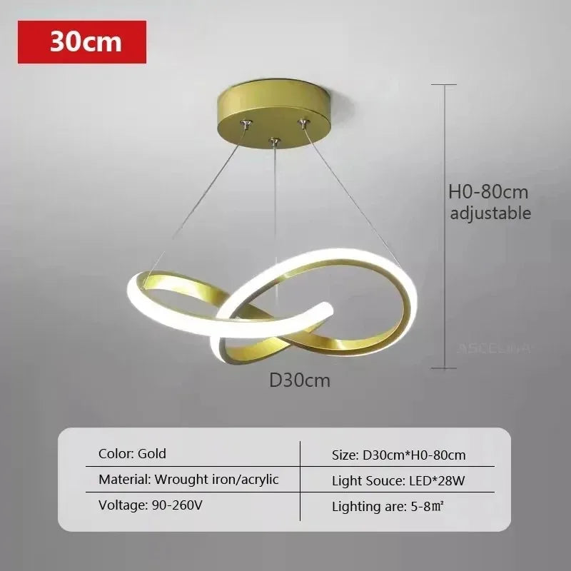 Modern LED Pendant Light – Irregular Streamlined Design