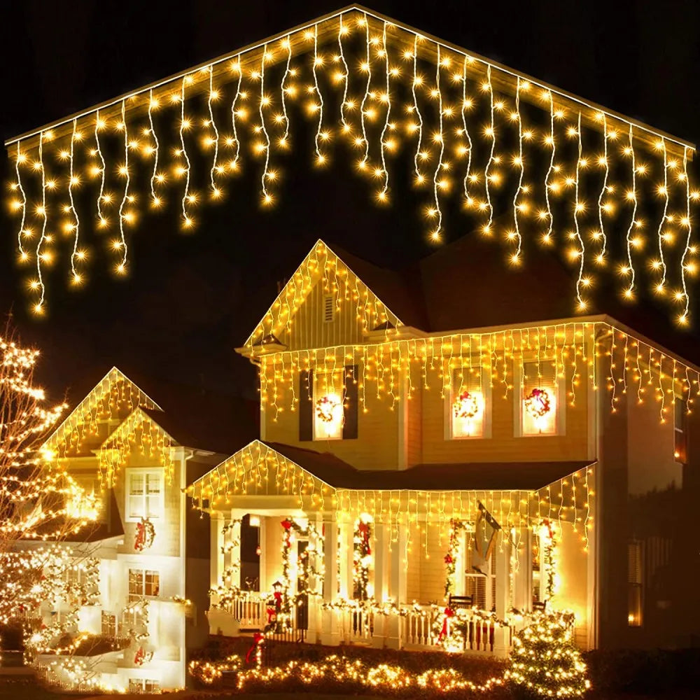 LED Icicle Curtain String Lights – 4M for Outdoor & Indoor Decor