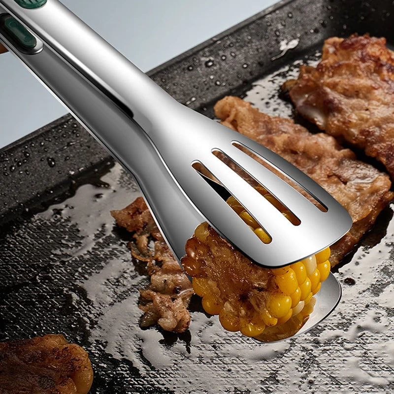 Stainless Steel Non-Slip Food Tongs – Serving Clip for BBQ, Salad & Buffet