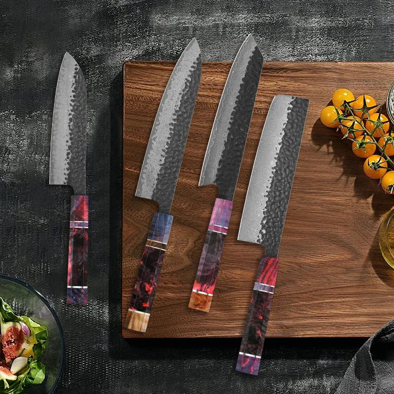 Damascus Steel Kitchen Knife Set – 67-Layer Japanese Chef Knives, 1–4 Pcs