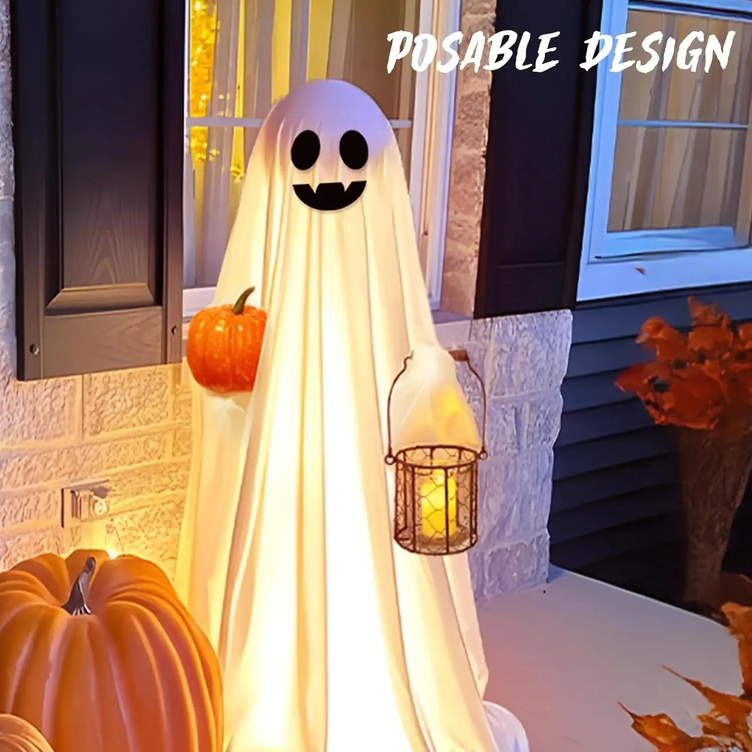 Life-Size Glow-in-the-Dark Ghost Halloween Decoration