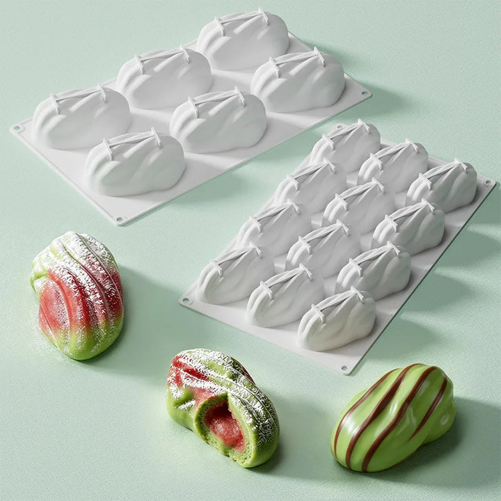 4 6 12-Cell Pistachios Design Silicone Chocolate Mold Food Grade Mousse Cake Mould Kitchen Bakeware Party Dessert Baking Tools