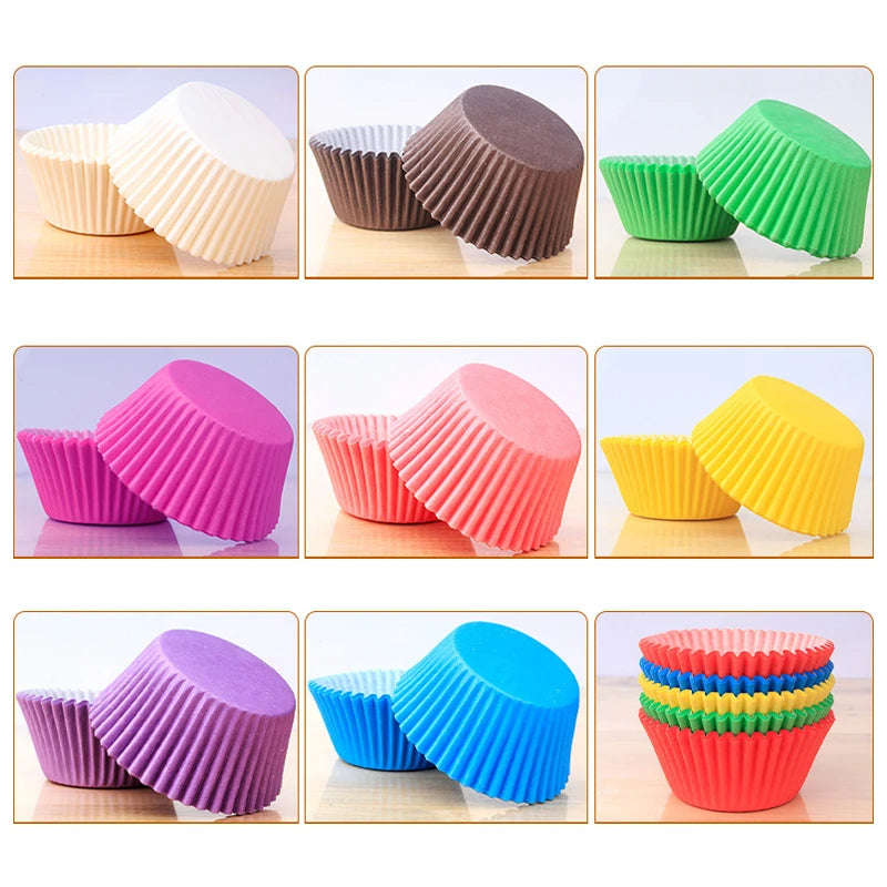 100/1000pcs Cake Paper Cups Mini Cupcake Cups Cake Cupcake Liner Baking Muffin Box Cup Case Tray Cake Molds Kitchen Pastry Tools