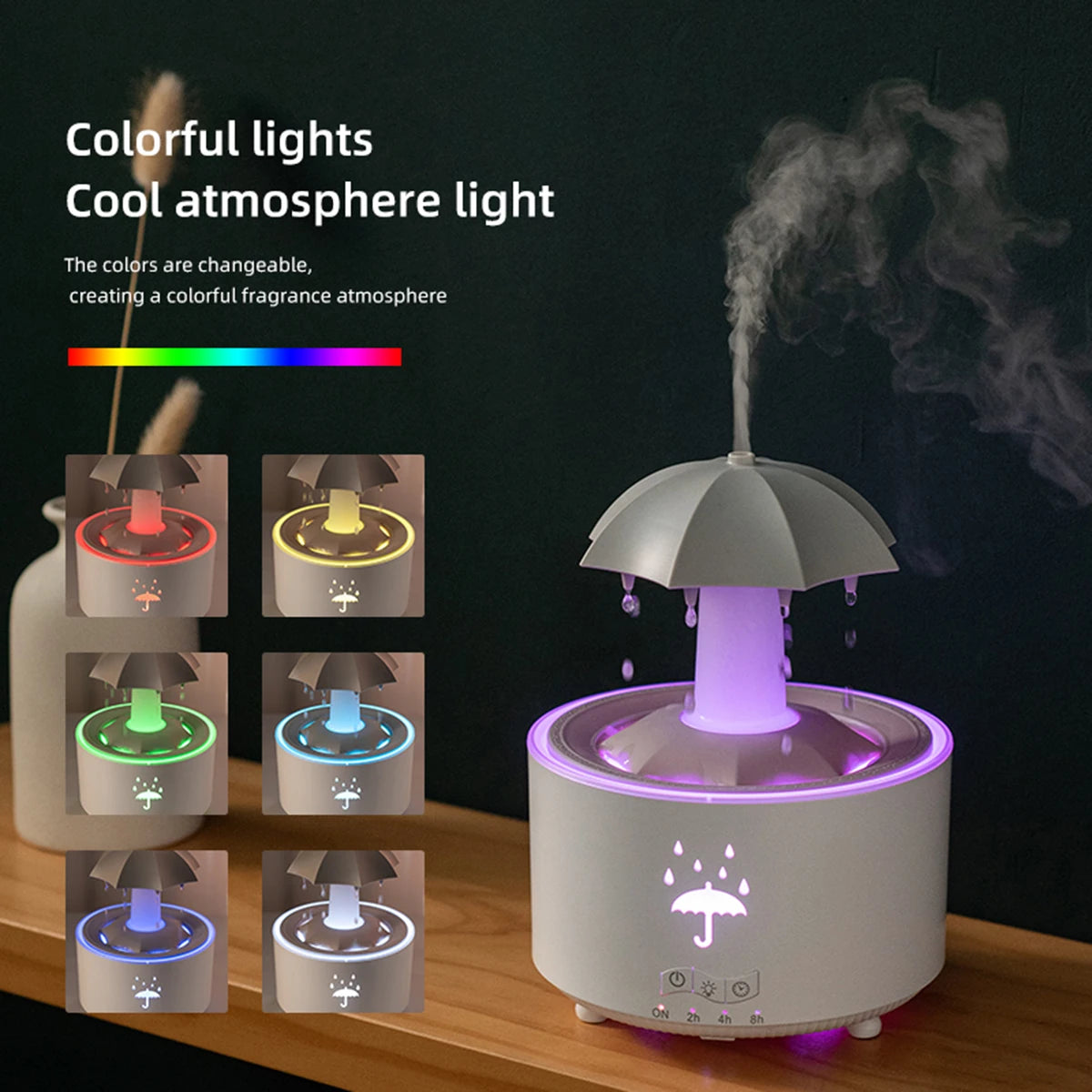Cloud Rain Humidifier with Remote & Night Light
