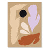 Nordic Beige & Black Geometric Floral Line Art Canvas Print