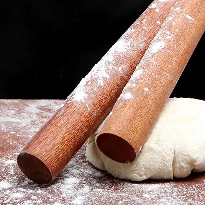 25/30/50/60cm Natural Lacquerless Rolling Pin Solid Wood Baking Dumpling Pie Pastry Noodles Ebony Wood Rolling Pin Baking Tools