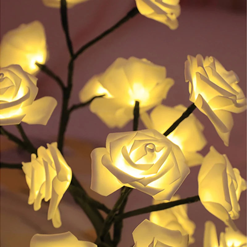 LED Rose Tree Table Lamp – USB & Battery Powered Night Light
