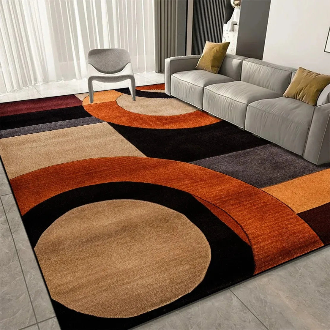 Geometric Print Area Rug – Soft Washable Floor Carpet