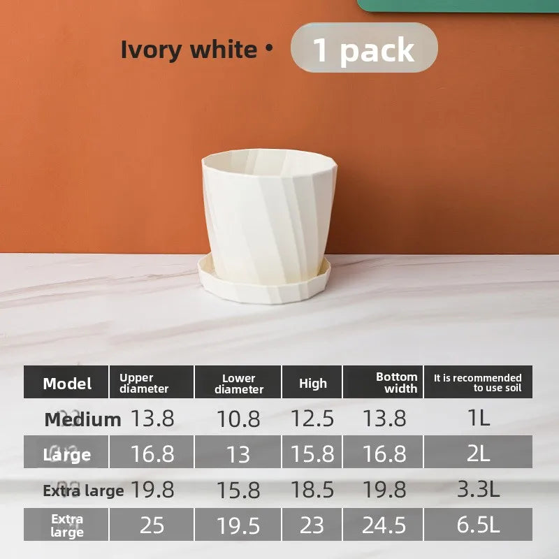 Large Breathable Ceramic-Style Plastic Flower Pot – Simple Modern Design