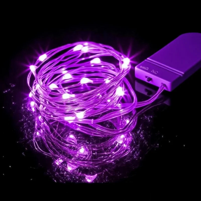 Battery-Operated Fairy String Lights – Waterproof Silver Wire
