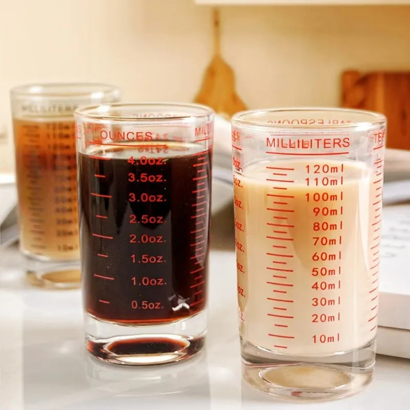 Glass Measuring Cup Set – 120ml Borosilicate, Heat Resistant, Set of 2