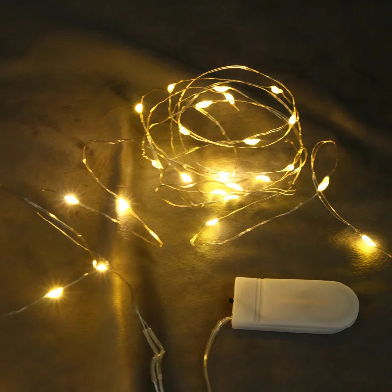 Battery-Operated Fairy String Lights – Waterproof Silver Wire
