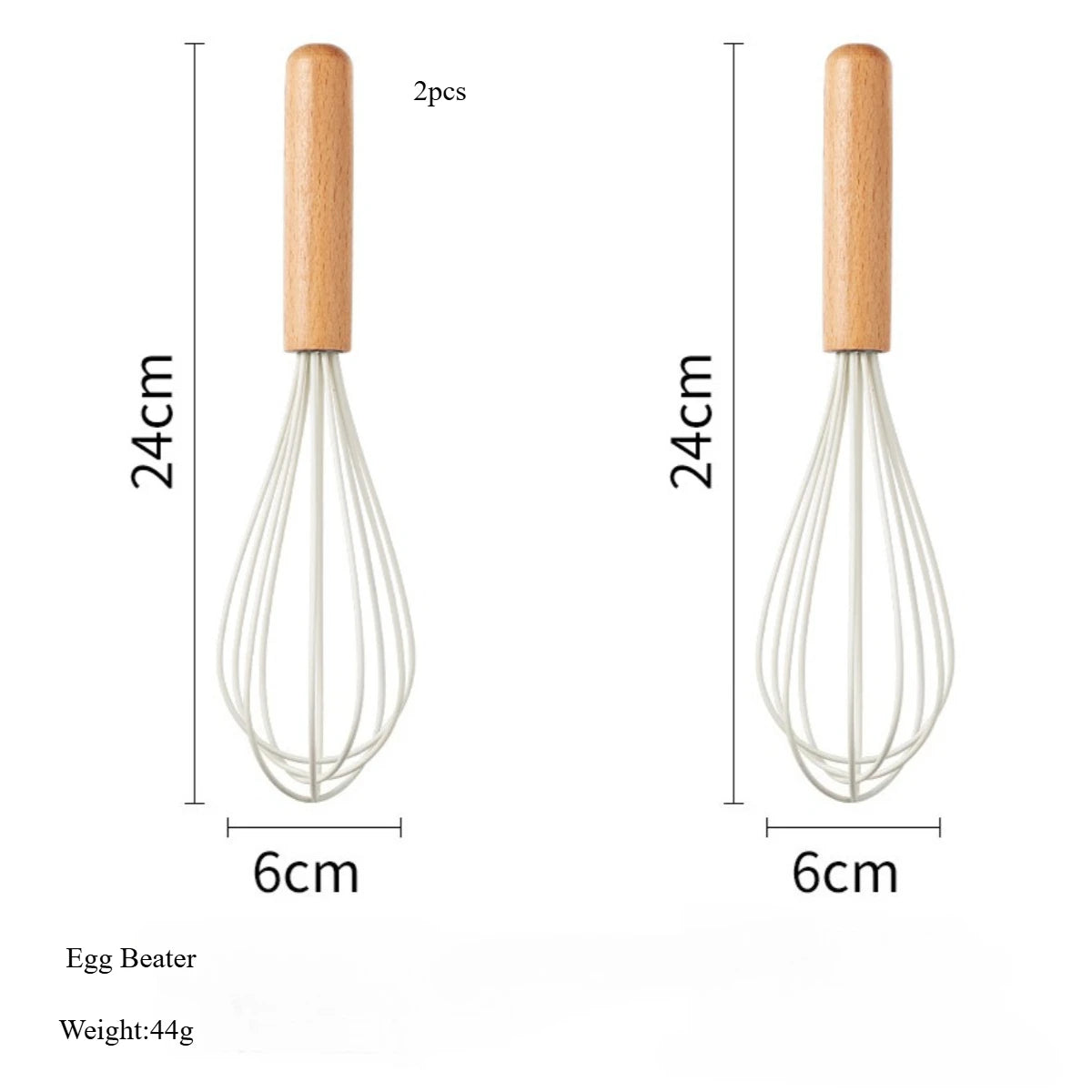 White Silicone & Wooden Handle Kitchen Utensils Set – 2 or 12 Pcs