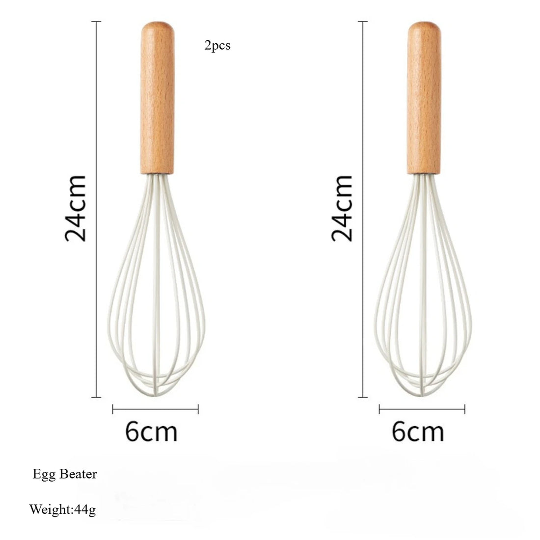 White Silicone & Wooden Handle Kitchen Utensils Set – 2 or 12 Pcs