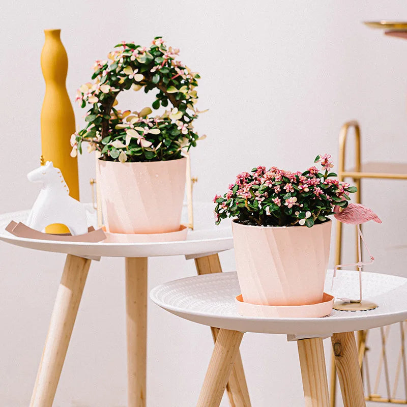 Large Breathable Ceramic-Style Plastic Flower Pot – Simple Modern Design
