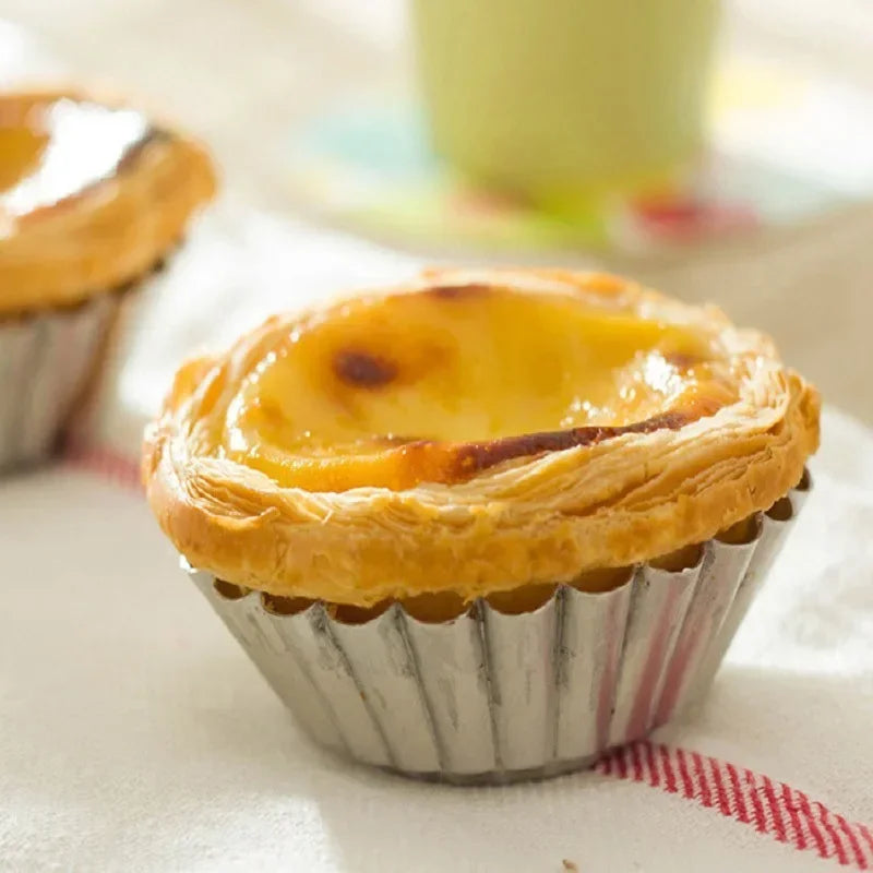 Aluminum 7cm Egg Tart Molds Stainless Steel Cupcake Mold Thickened Reusable Cake Cookie Mold Tin Kitchen Baking Tool cake mold