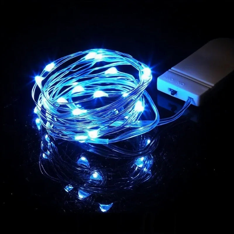 Battery-Operated Fairy String Lights – Waterproof Silver Wire