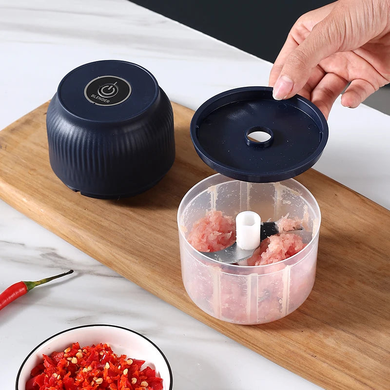USB Electric Garlic Crusher & Food Chopper – Portable Mini Meat & Vegetable Grinder