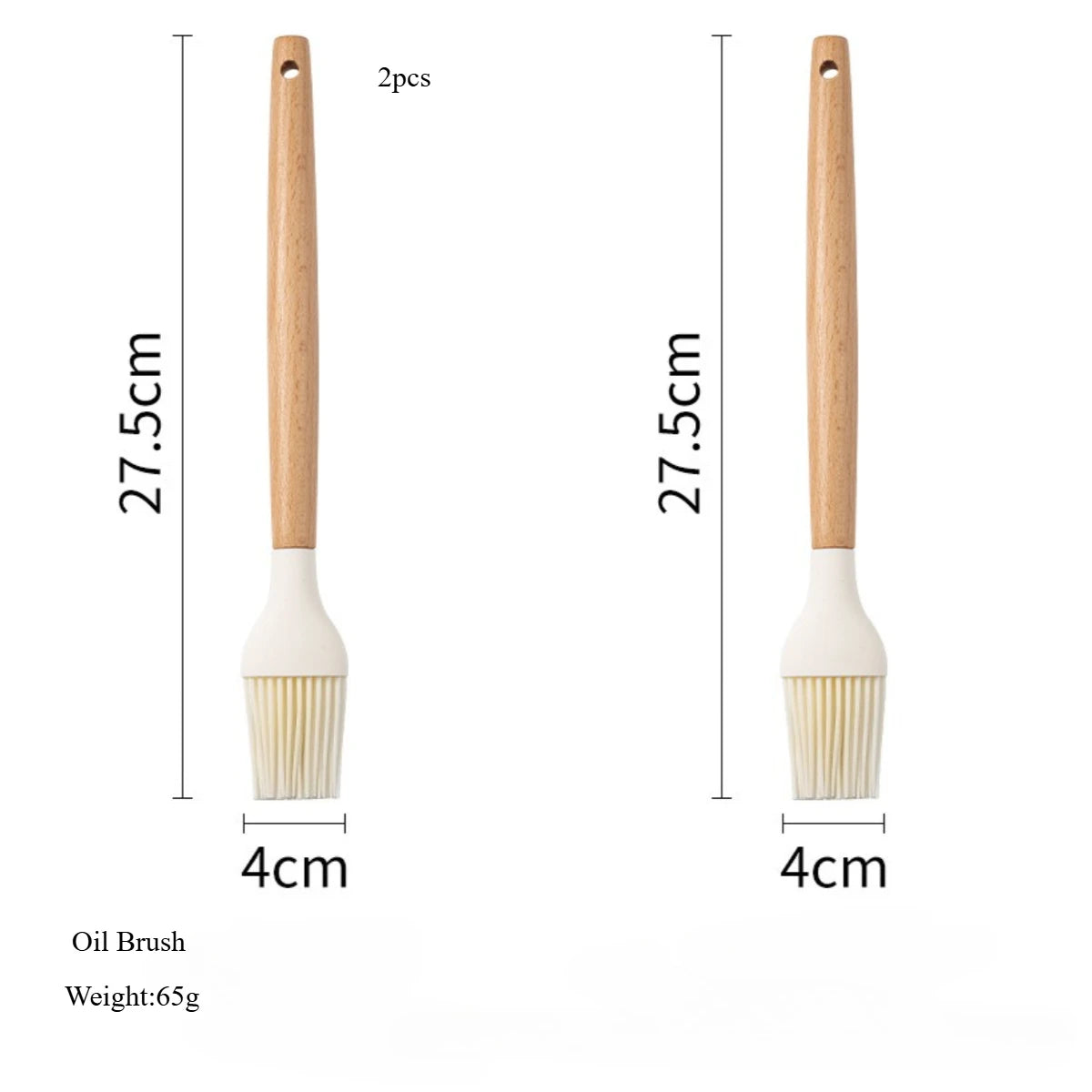 White Silicone & Wooden Handle Kitchen Utensils Set – 2 or 12 Pcs