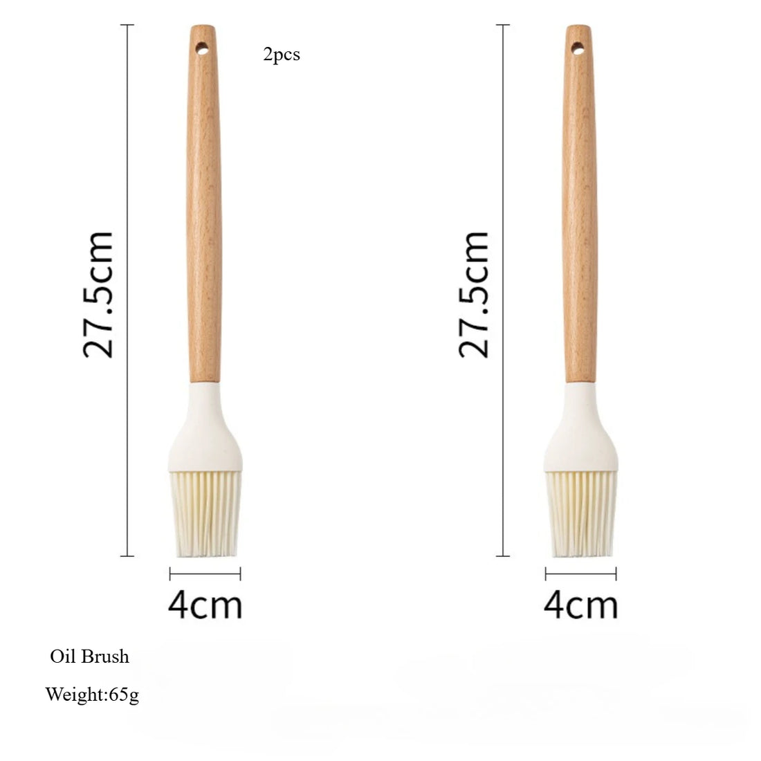 White Silicone & Wooden Handle Kitchen Utensils Set – 2 or 12 Pcs