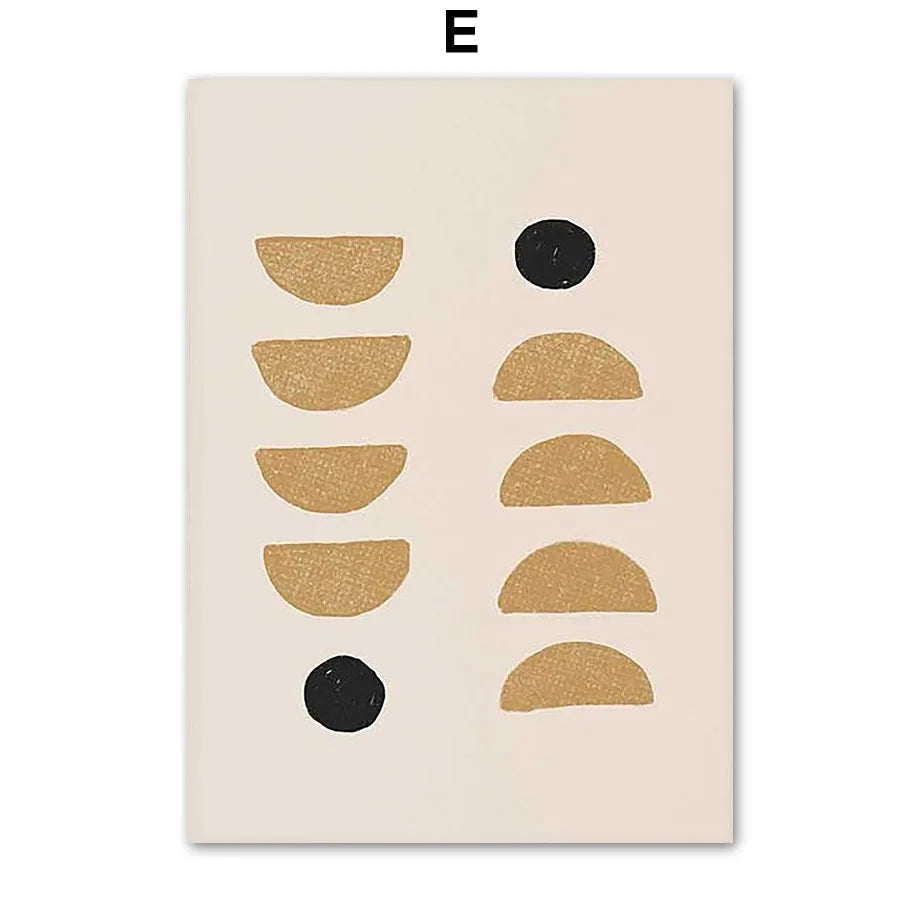 Boho Minimalist Terracotta & Beige Botanical Line Art Canvas Print