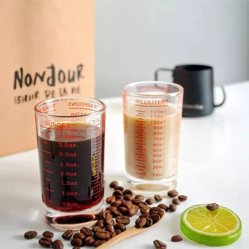 Glass Measuring Cup Set – 120ml Borosilicate, Heat Resistant, Set of 2
