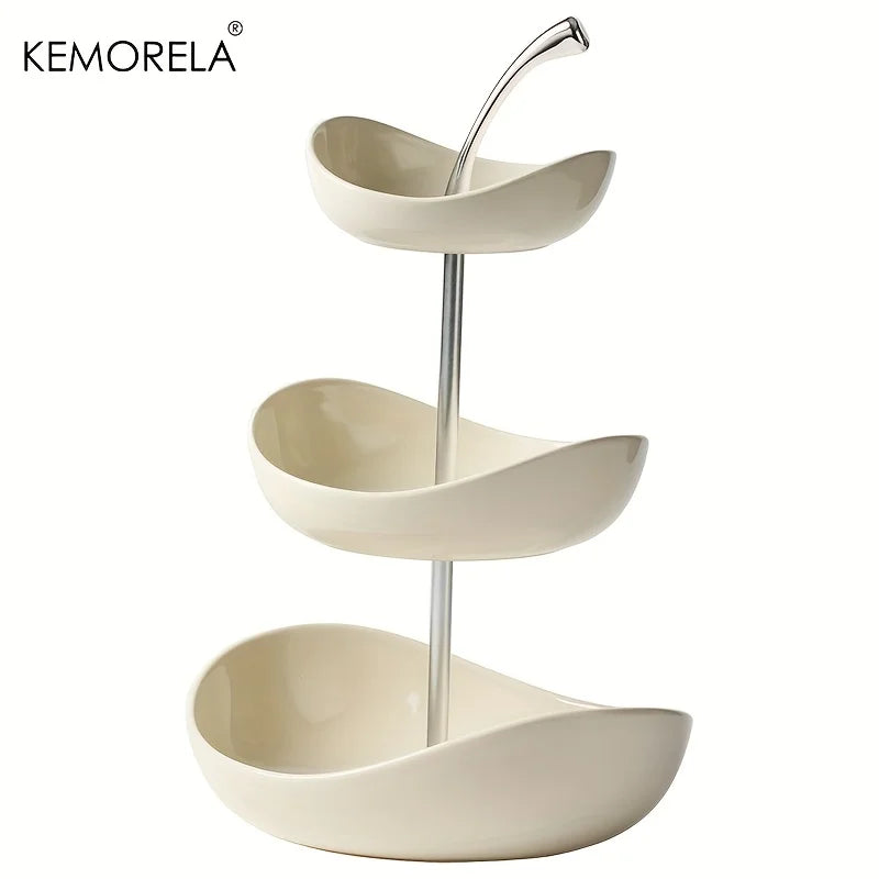 Ceramic 2 or 3-Tier Fruit & Dessert Platter – Elegant Home & Salon Display Stand