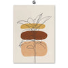 Boho Minimalist Terracotta & Beige Botanical Line Art Canvas Print