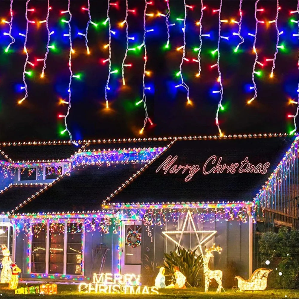 LED Icicle Curtain String Lights – 4M for Outdoor & Indoor Decor