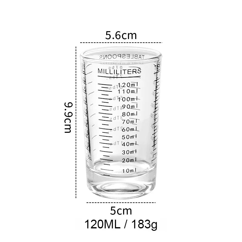 Glass Measuring Cup Set – 120ml Borosilicate, Heat Resistant, Set of 2