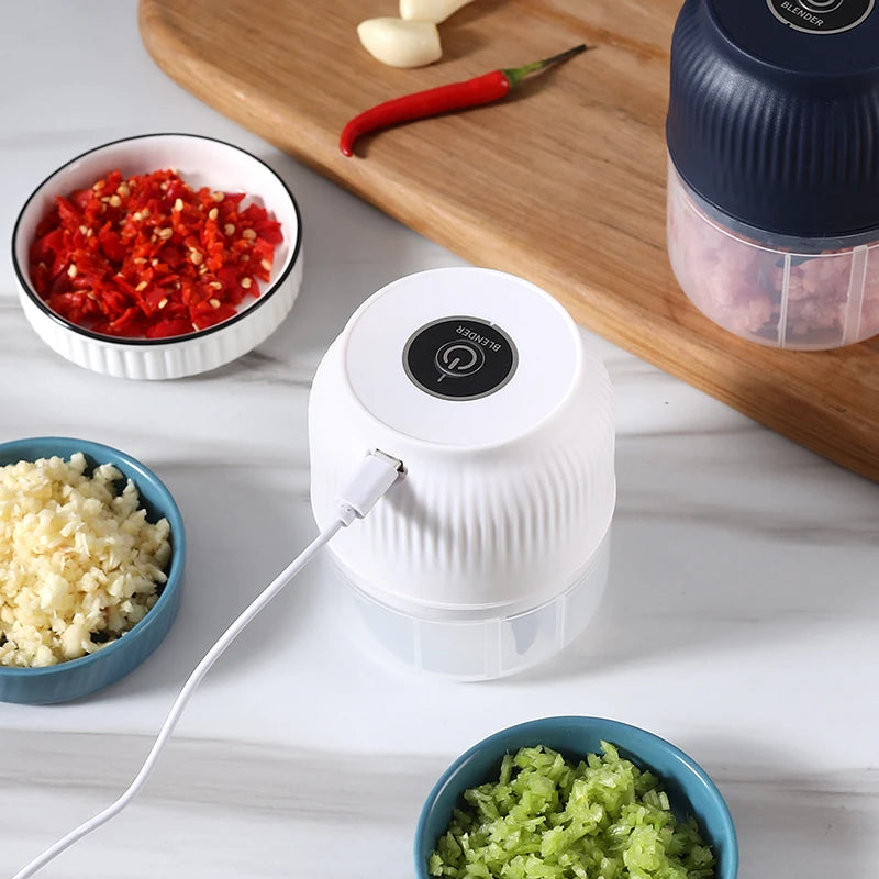 USB Electric Garlic Crusher & Food Chopper – Portable Mini Meat & Vegetable Grinder